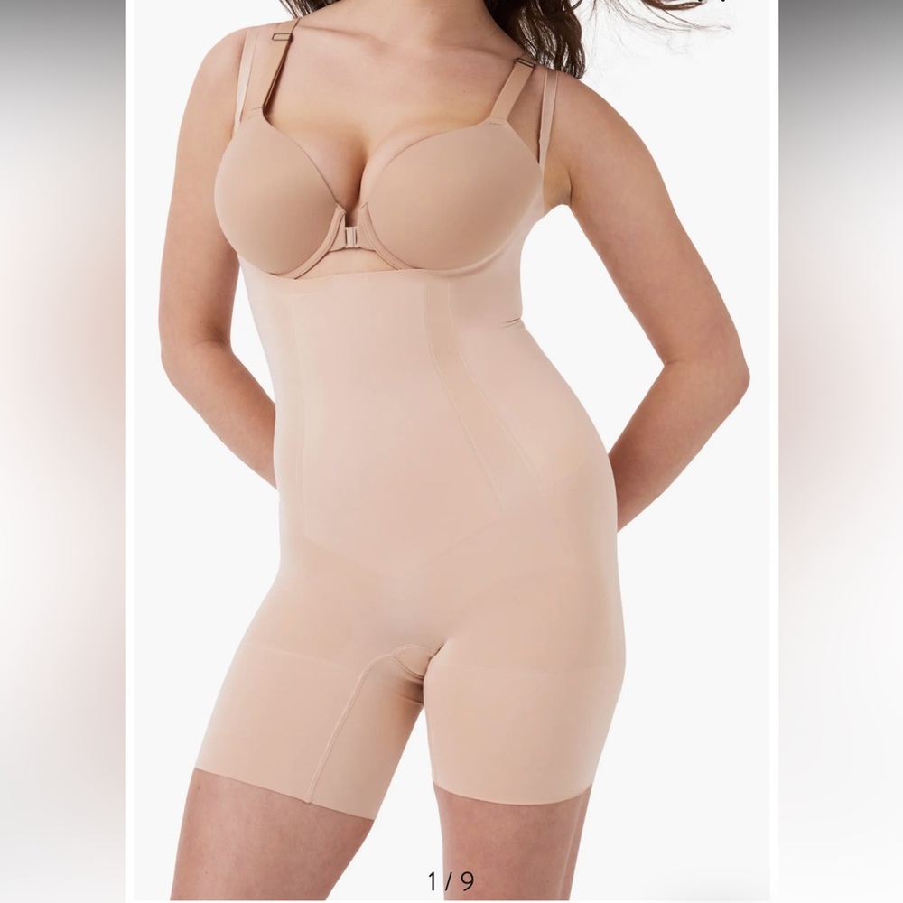 Spanks On Core Open-Bust Mid-Thigh Bodysuit 1x